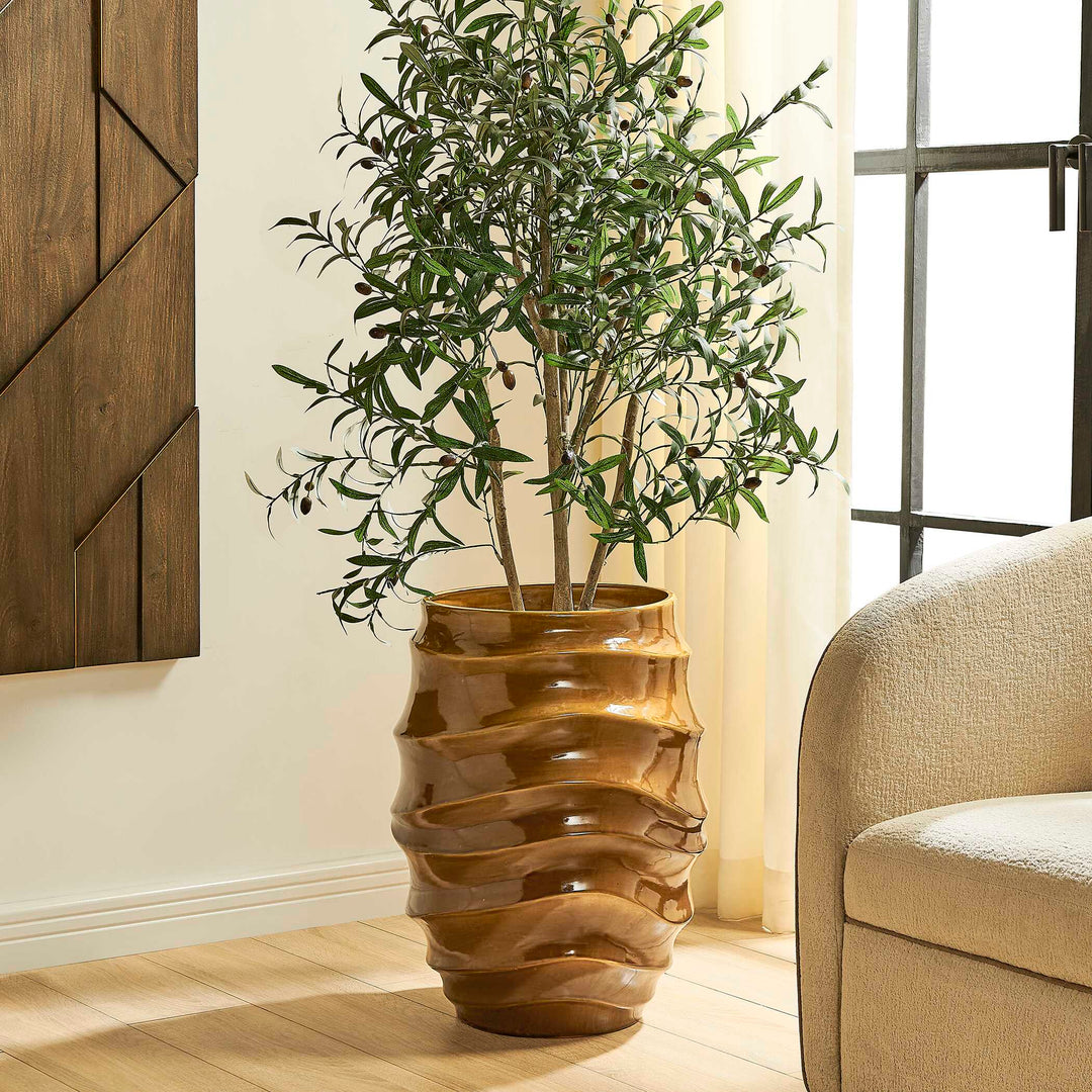 Canyon Wave Indoor-Outdoor Earthy Planter