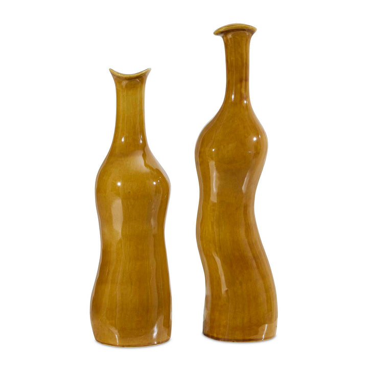 Sienna Flow Indoor-Outdoor Bottle Vases, Set of 2