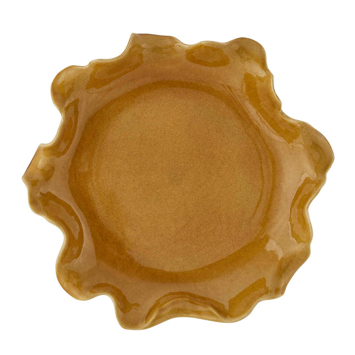 Golden Crest Ruffle Indoor-Outdoor Bowl