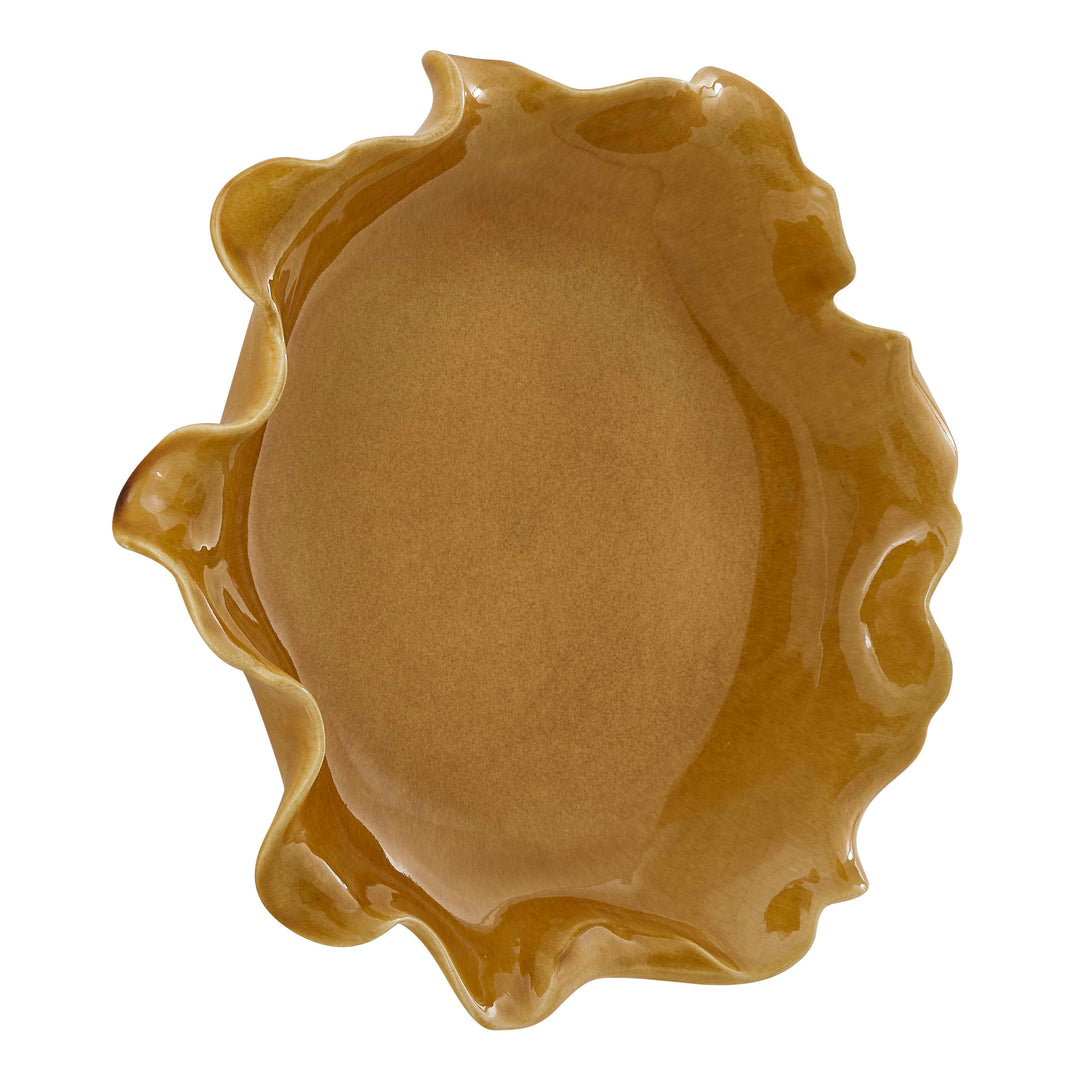 Golden Crest Ruffle Indoor-Outdoor Bowl