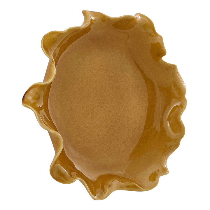 Golden Crest Ruffle Indoor-Outdoor Bowl