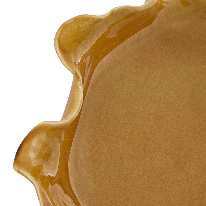 Golden Crest Ruffle Indoor-Outdoor Bowl