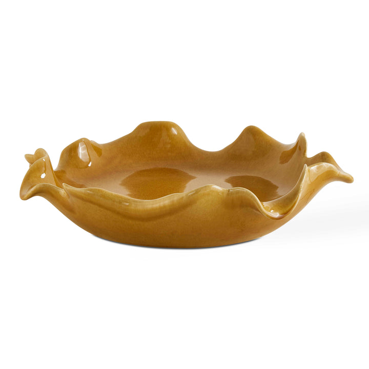 Golden Crest Ruffle Indoor-Outdoor Bowl