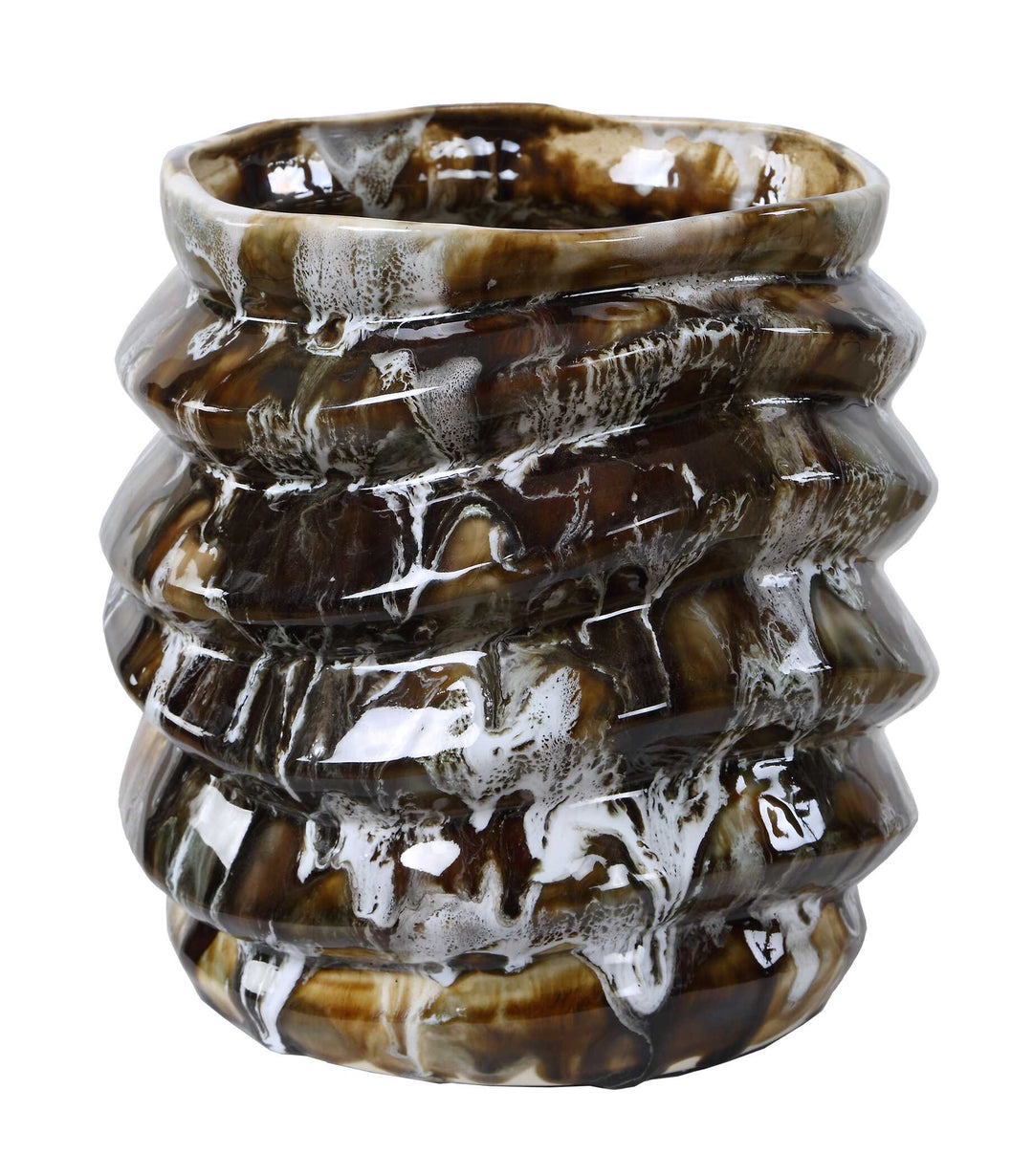 Cuoco Glazed Brown Vases, S/2