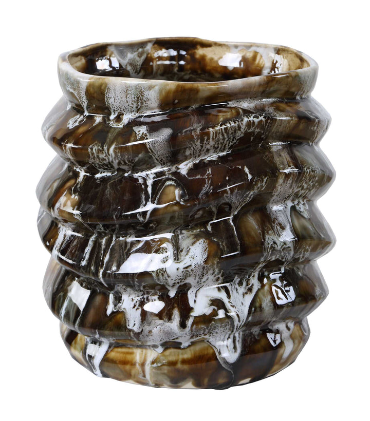 Cuoco Glazed Brown Vases, S/2