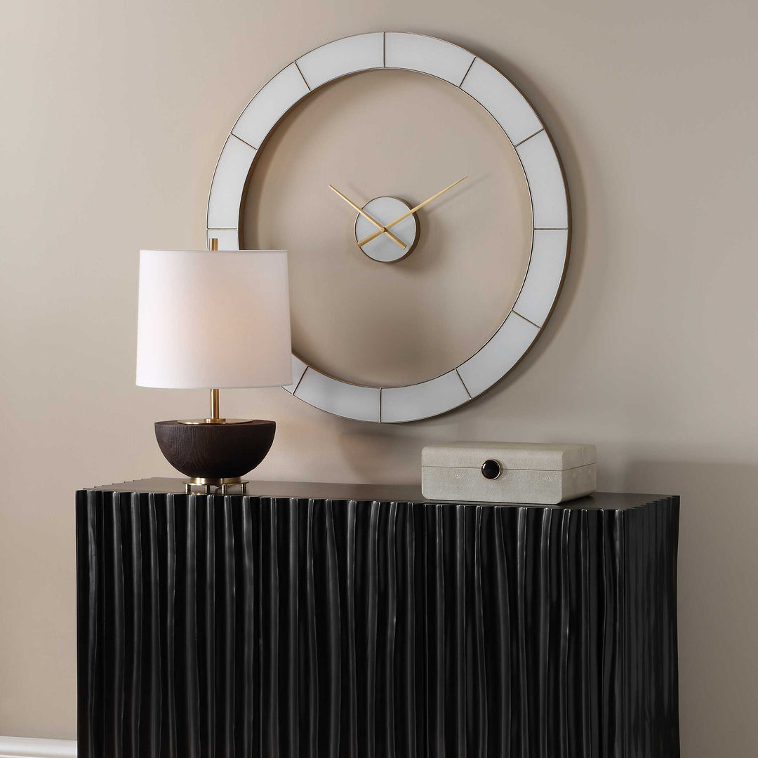 Ivory Halo Minimalist Wall Clock