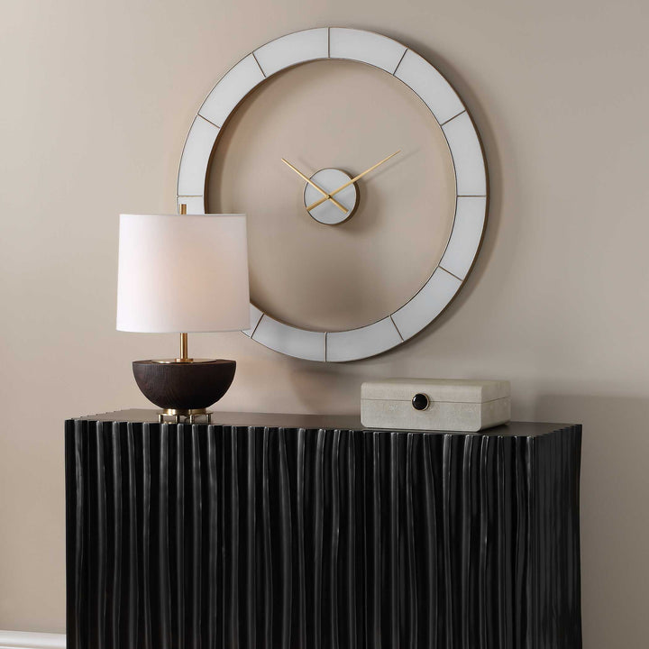 Ivory Halo Minimalist Wall Clock