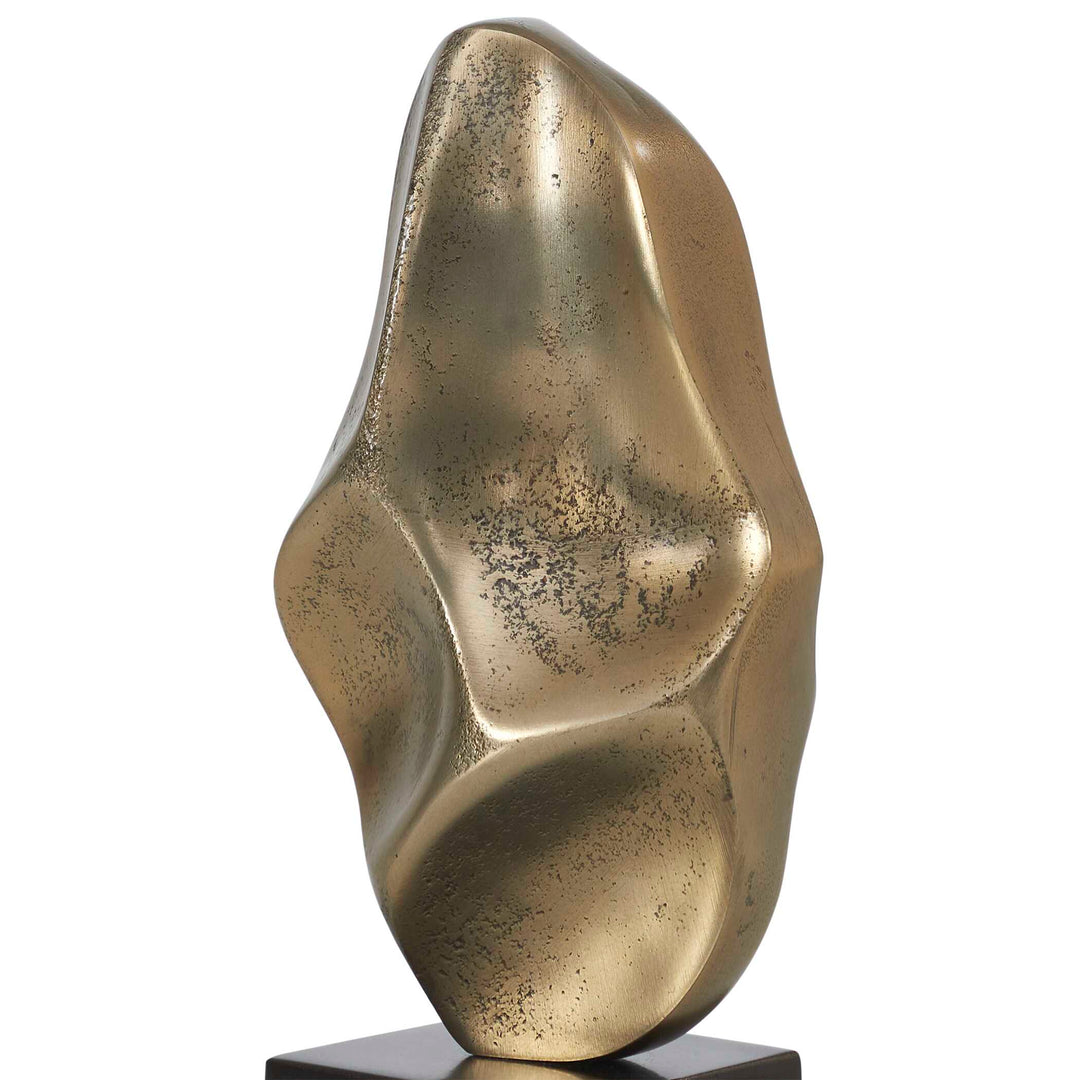 Fluid Geometry Gold Sculptures, Set of 2