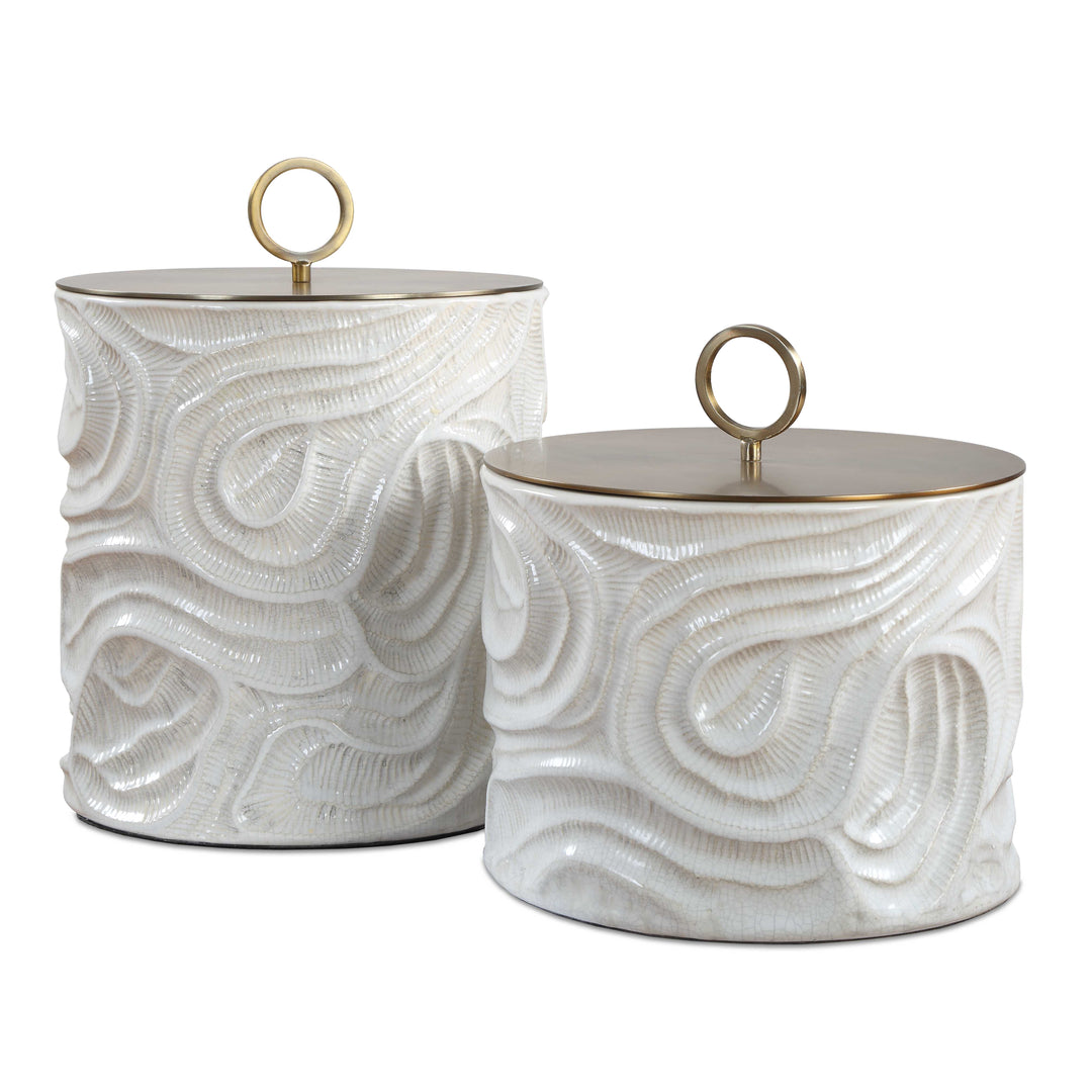 Ivory Tide Canisters, Set of 2