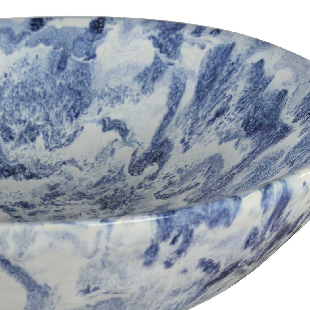 Indigo Marble Pedestal Bowl