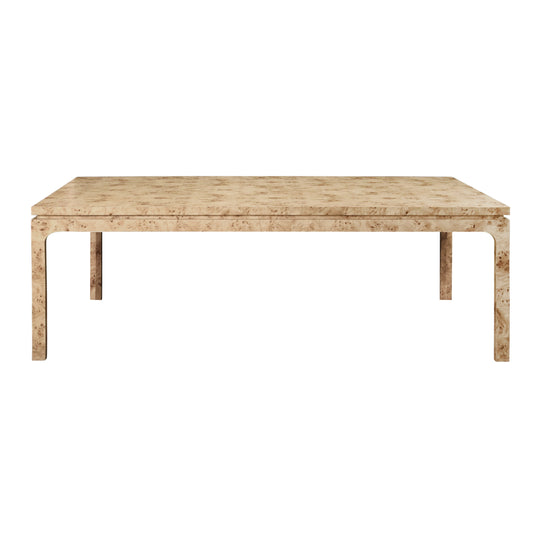 Modern Rectangular Dining Table In Burl Wood - ADAMS BW
