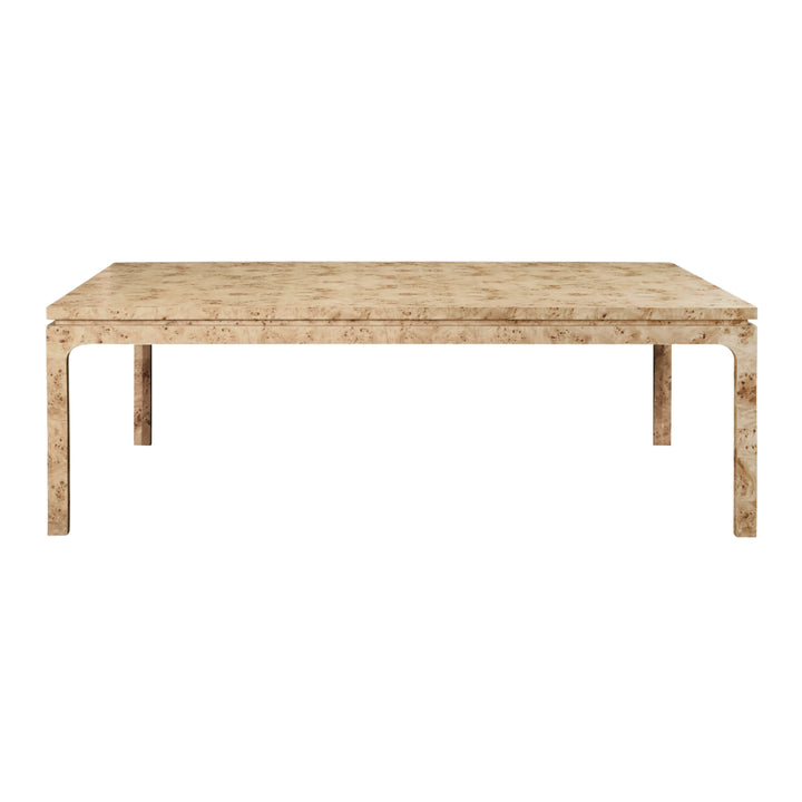 Modern Rectangular Dining Table In Burl Wood - ADAMS BW