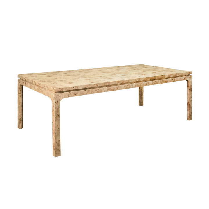 Modern Rectangular Dining Table In Burl Wood - ADAMS BW