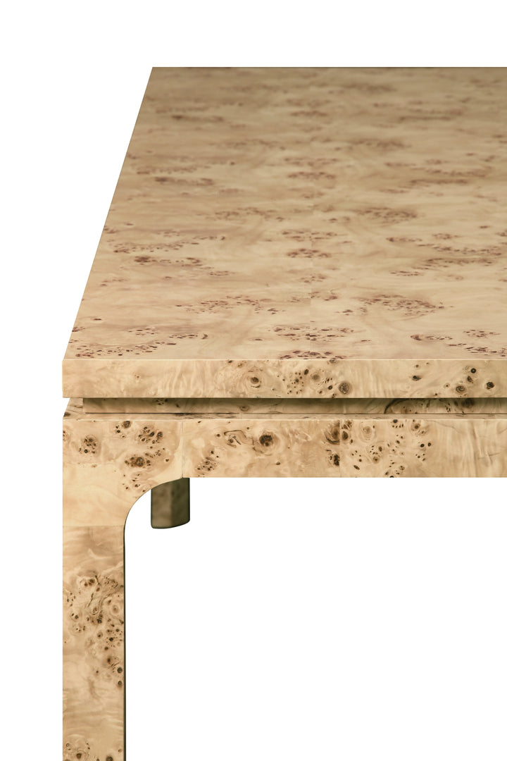 Modern Rectangular Dining Table In Burl Wood - ADAMS BW