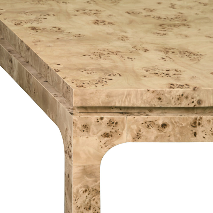 Modern Rectangular Dining Table In Burl Wood - ADAMS BW