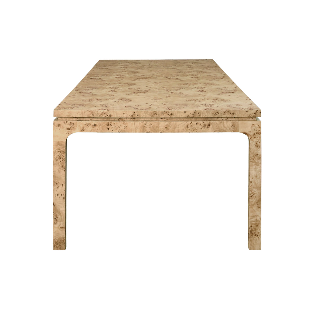 Modern Rectangular Dining Table In Burl Wood - ADAMS BW