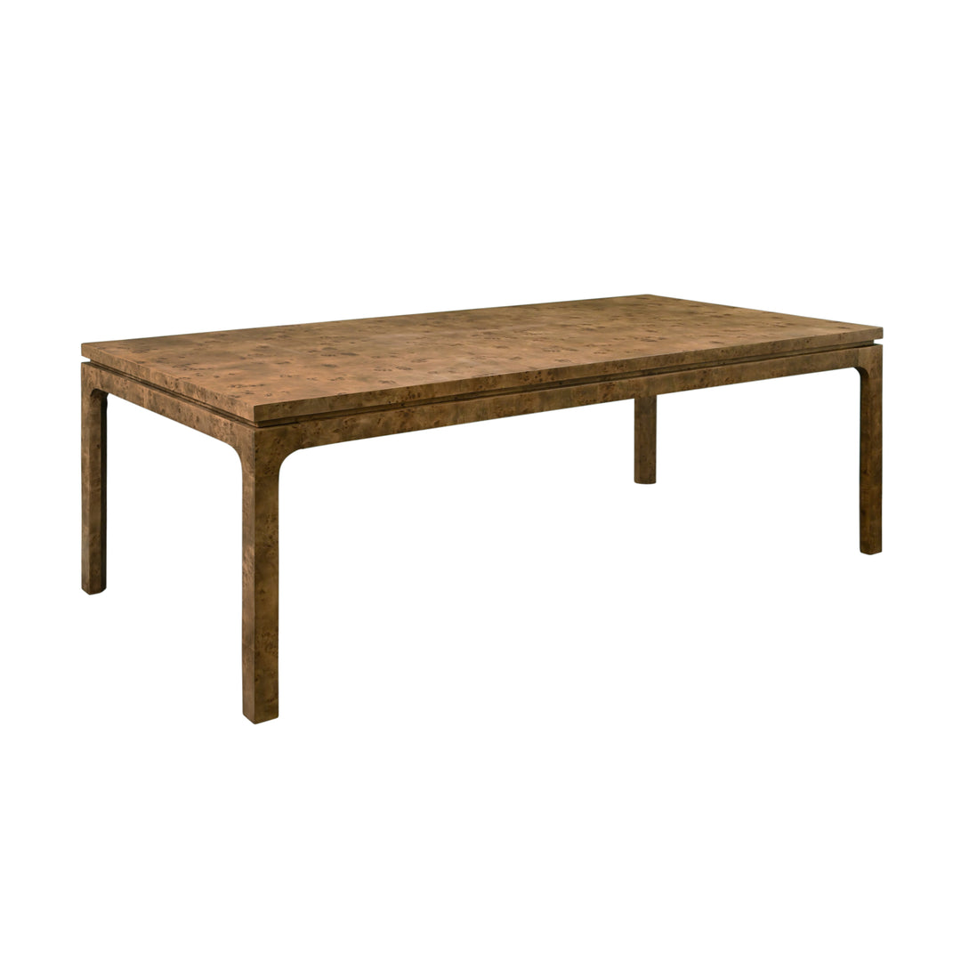 Modern Rectangular Dining Table In Dark Burl Wood - ADAMS DBW