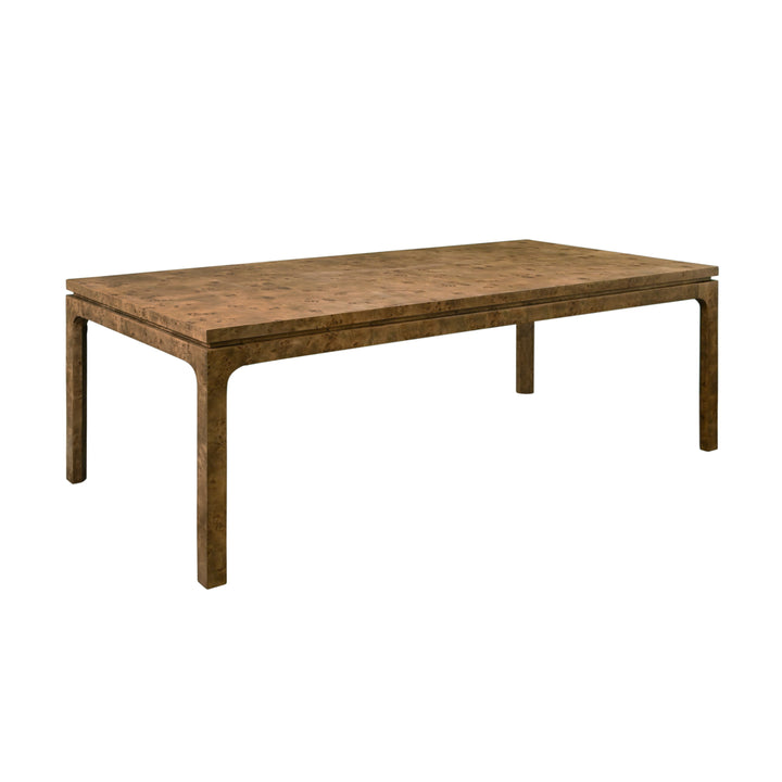 Modern Rectangular Dining Table In Dark Burl Wood - ADAMS DBW