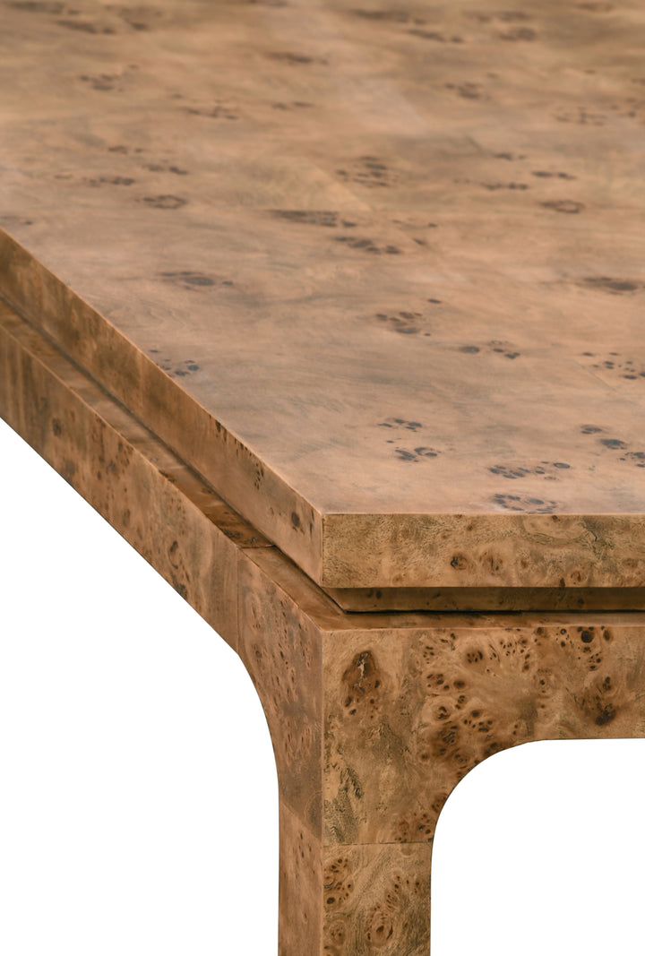 Modern Rectangular Dining Table In Dark Burl Wood - ADAMS DBW