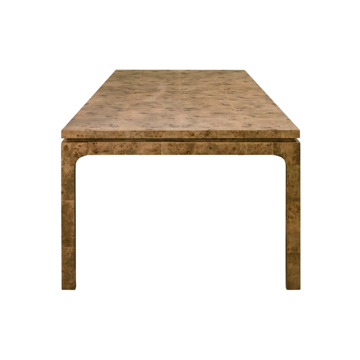 Modern Rectangular Dining Table In Dark Burl Wood - ADAMS DBW