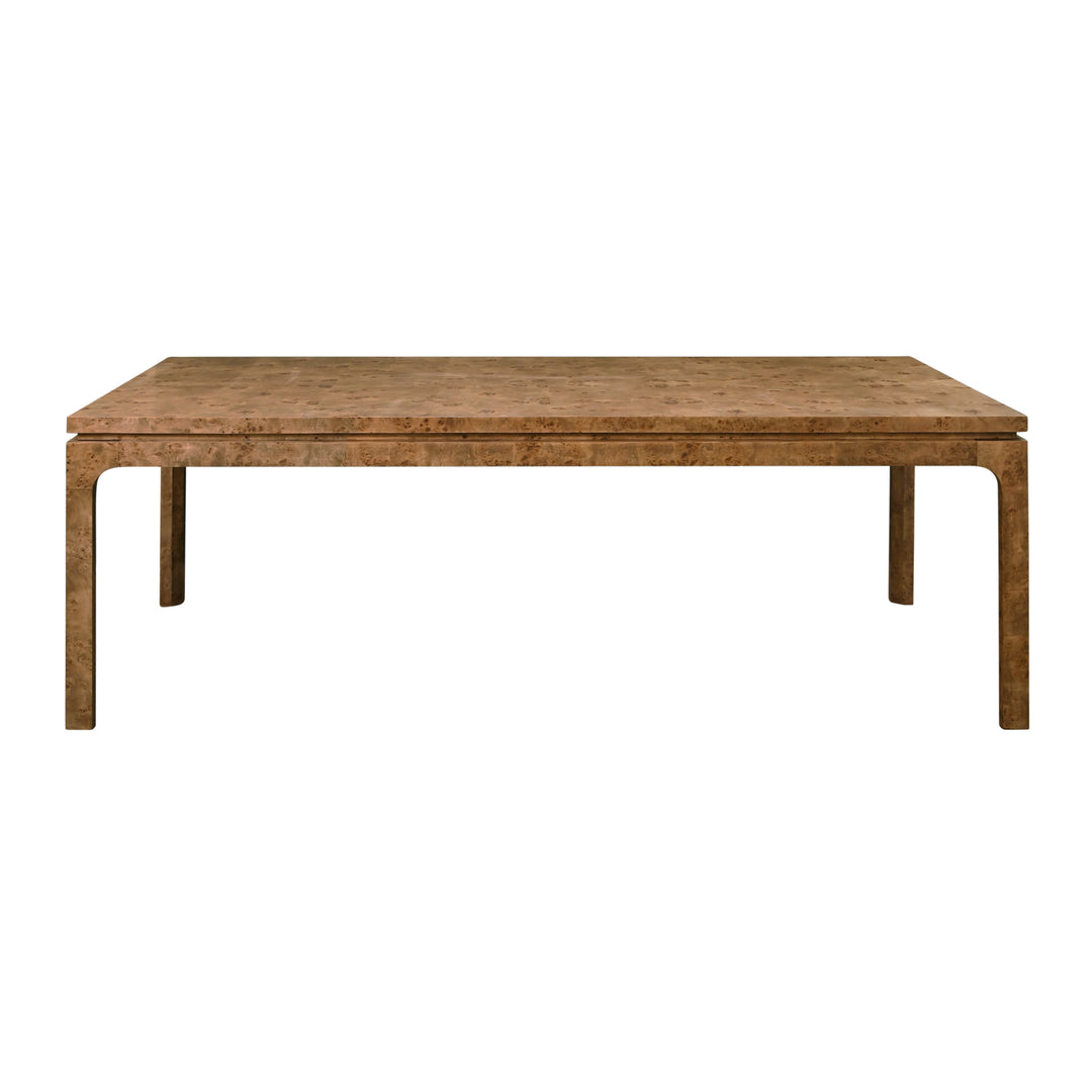 Modern Rectangular Dining Table In Dark Burl Wood - ADAMS DBW