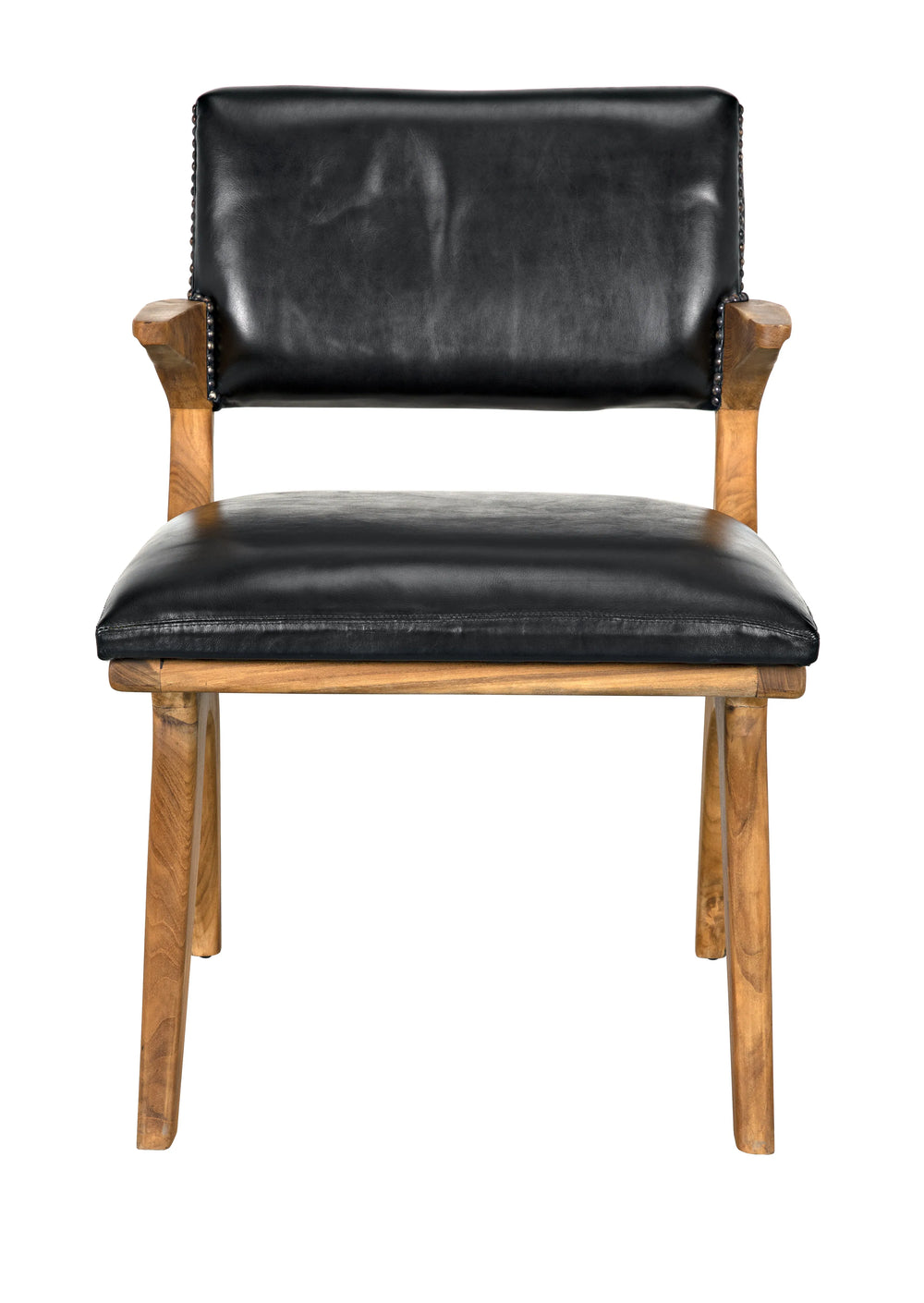 American Home Furniture | Noir - Dolores Chair, Teak with Leather