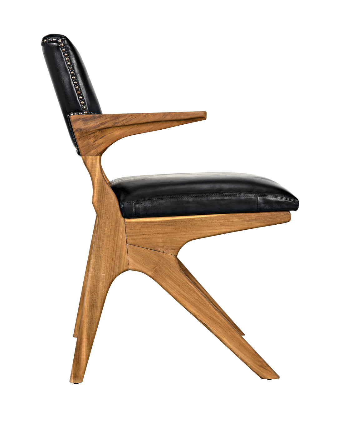 American Home Furniture | Noir - Dolores Chair, Teak with Leather