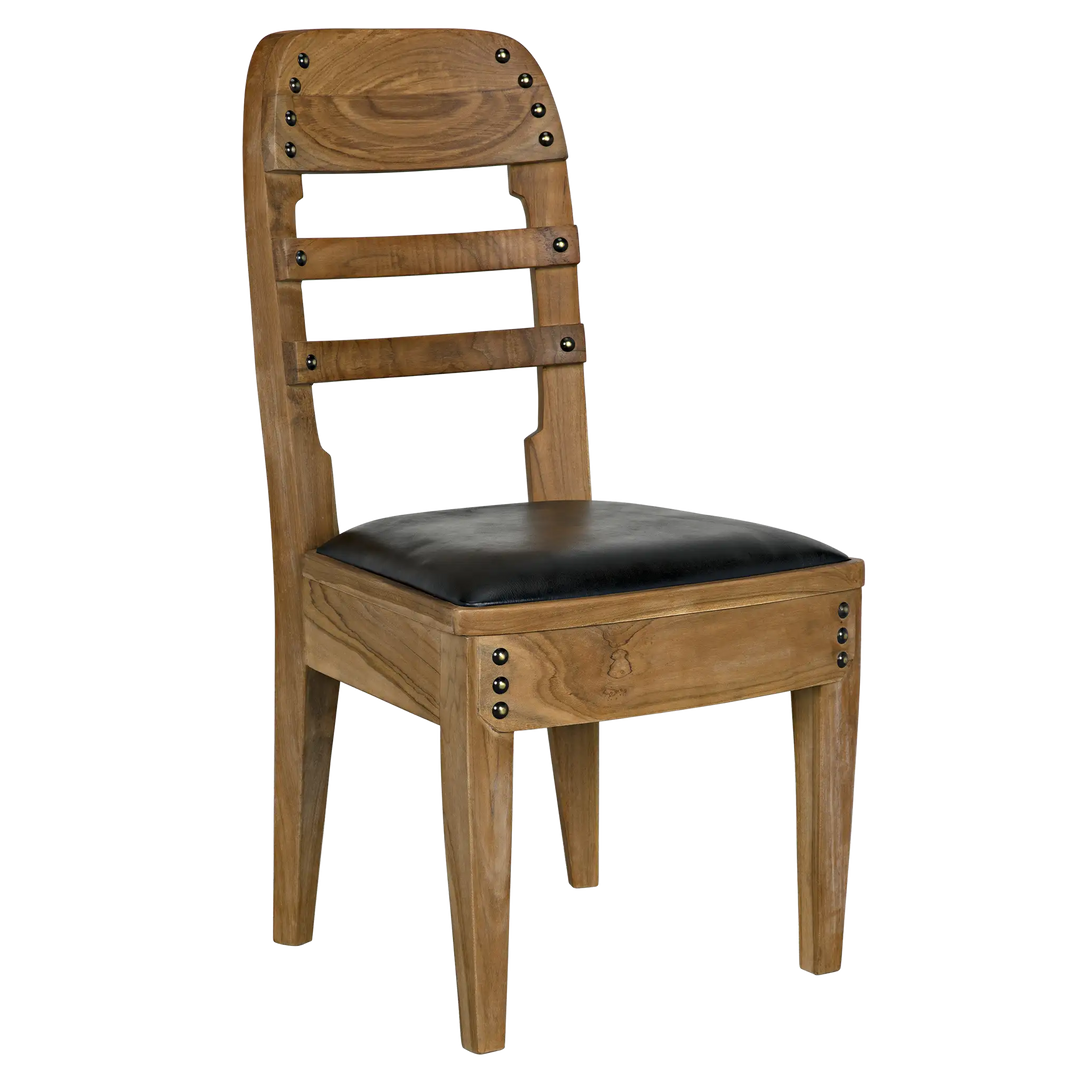 American Home Furniture | Noir - Laila Chair, Teak with Leather