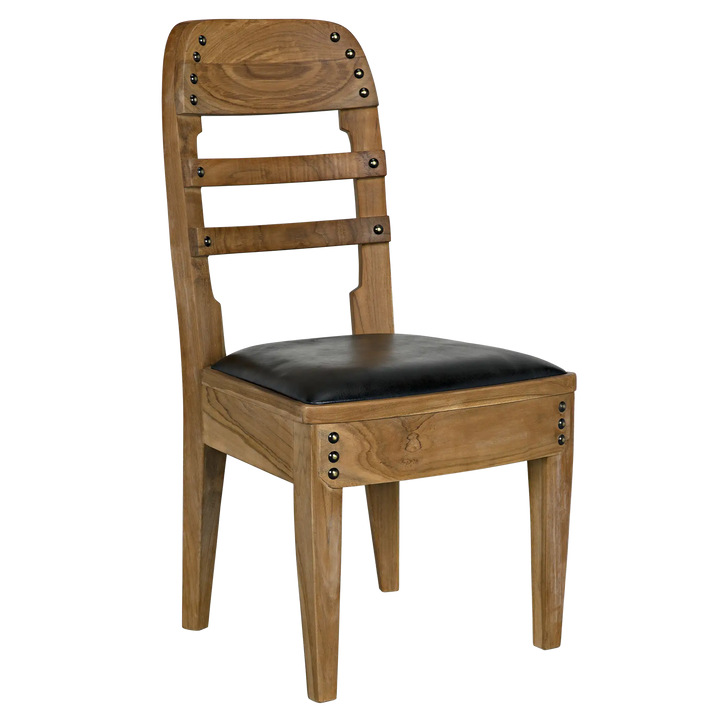 American Home Furniture | Noir - Laila Chair, Teak with Leather