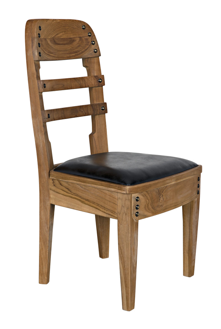 American Home Furniture | Noir - Laila Chair, Teak with Leather