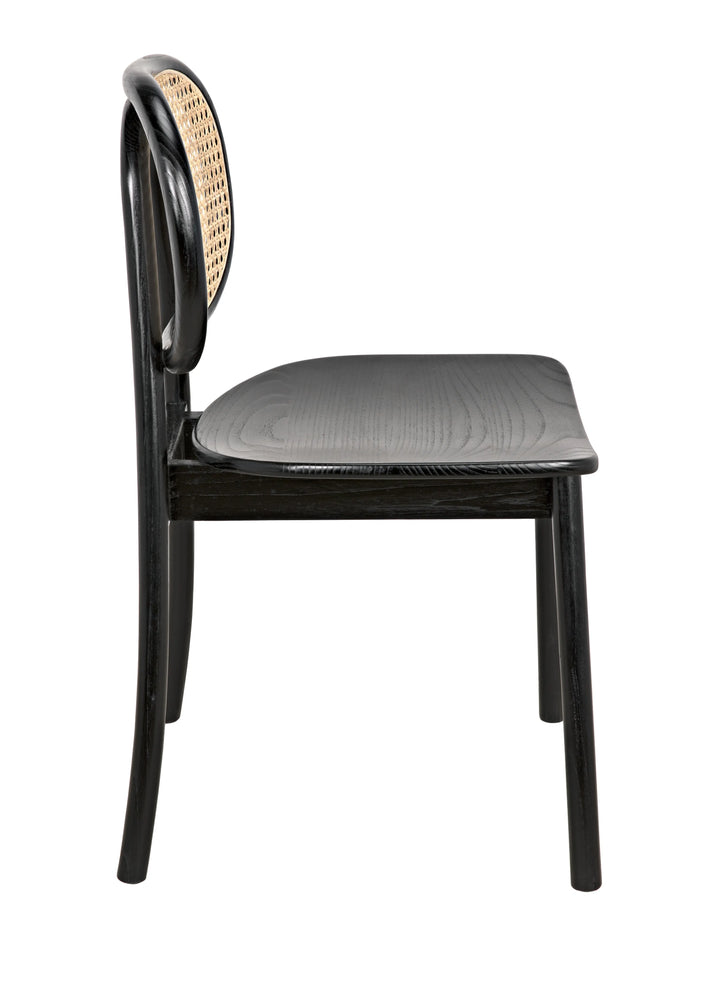 American Home Furniture | Noir - Brahms Chair, Charcoal Black with Caning