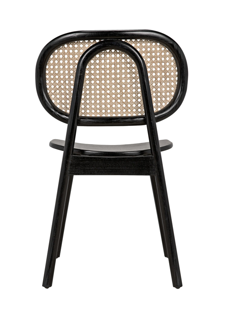 American Home Furniture | Noir - Brahms Chair, Charcoal Black with Caning