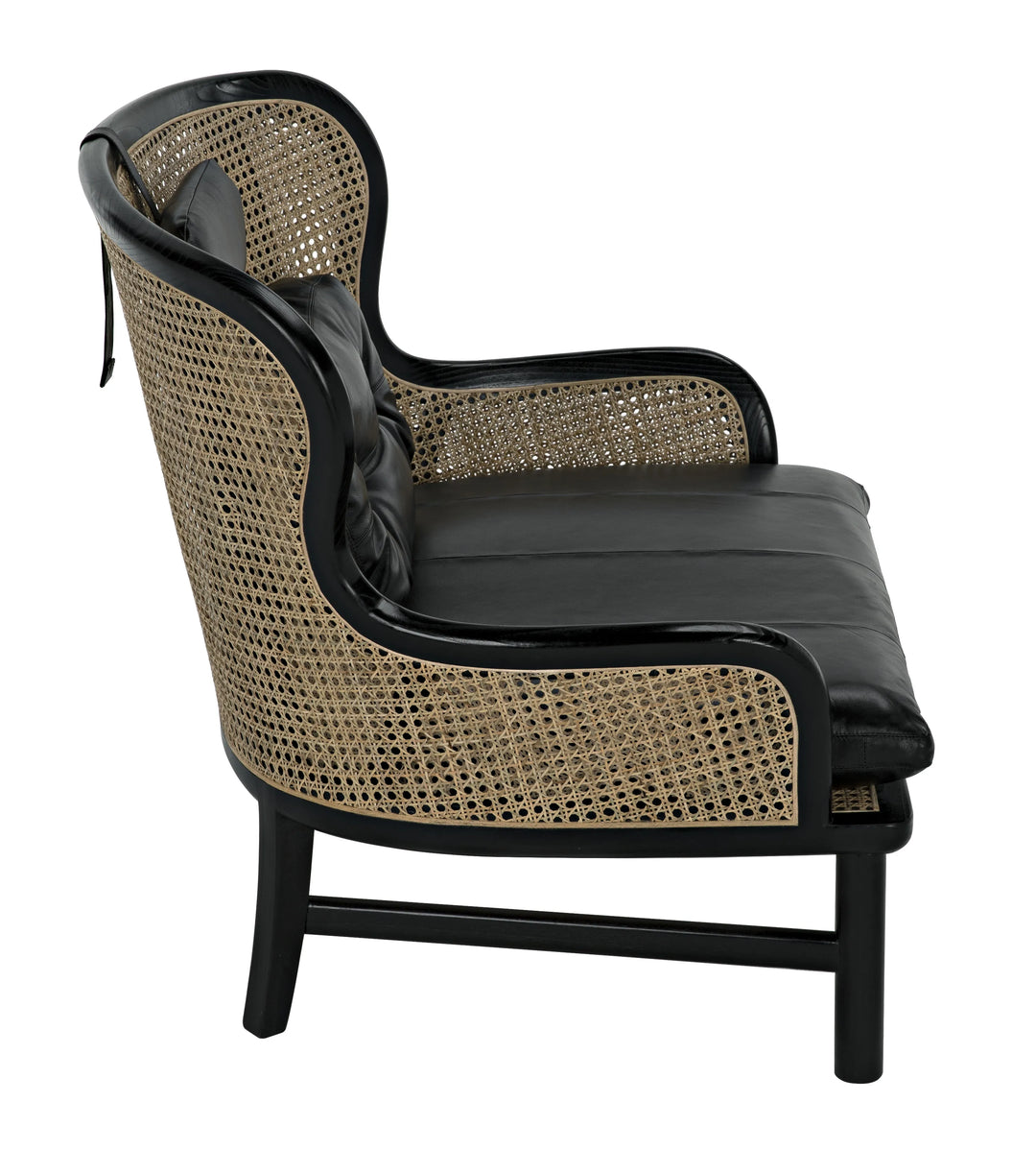 American Home Furniture | Noir - Marabu Chair, Charcoal Black with Leather