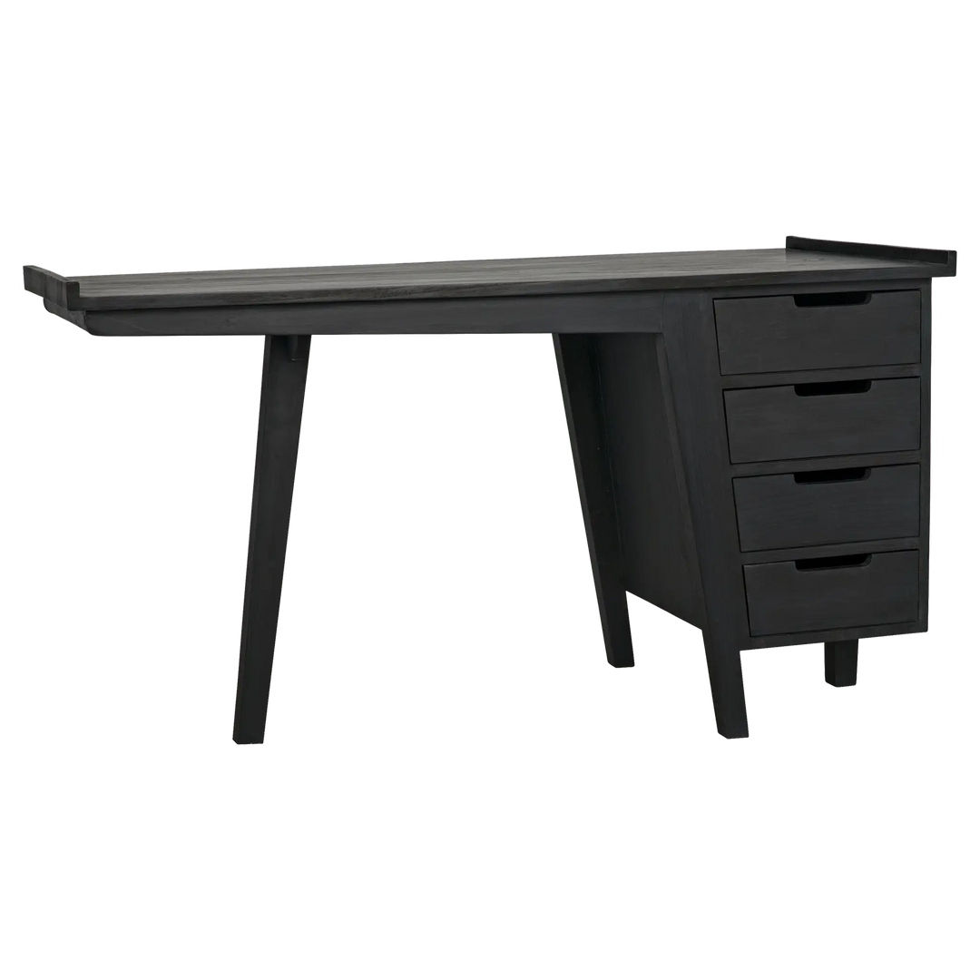 American Home Furniture | Noir - Kennedy Desk, Charcoal Black