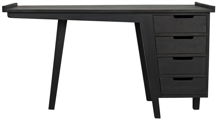 American Home Furniture | Noir - Kennedy Desk, Charcoal Black