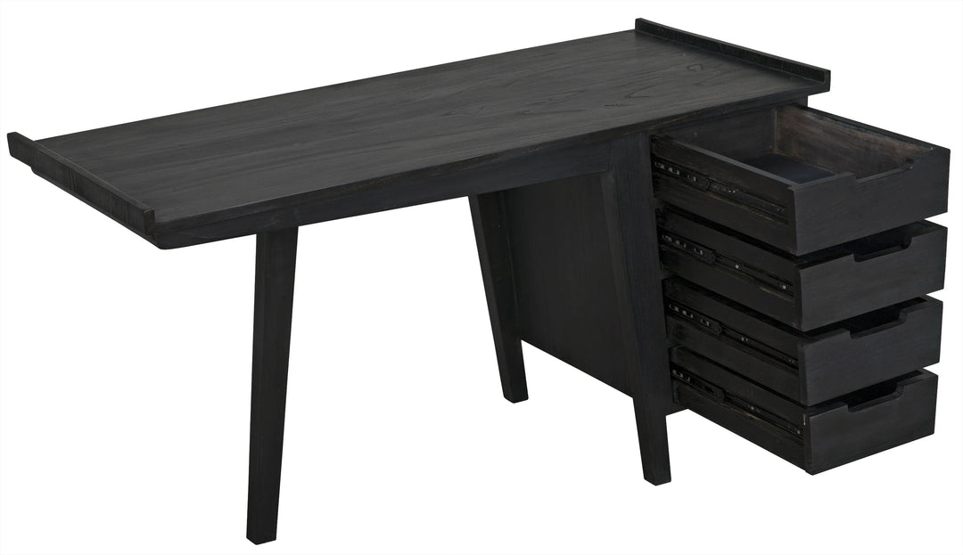 American Home Furniture | Noir - Kennedy Desk, Charcoal Black