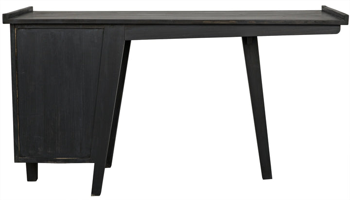 American Home Furniture | Noir - Kennedy Desk, Charcoal Black