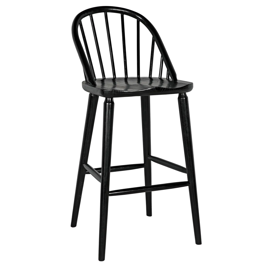 American Home Furniture | Noir - Gloster Bar Chair, Charcoal Black