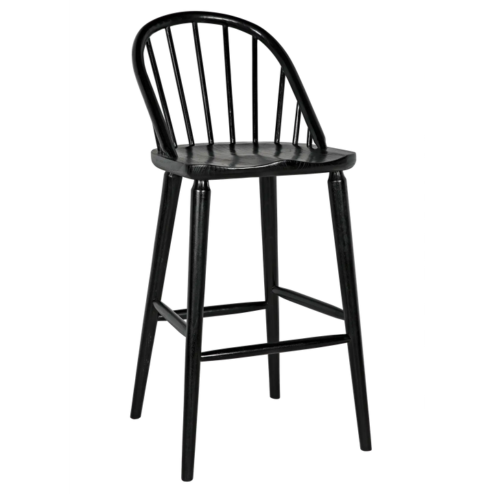 American Home Furniture | Noir - Gloster Bar Chair, Charcoal Black