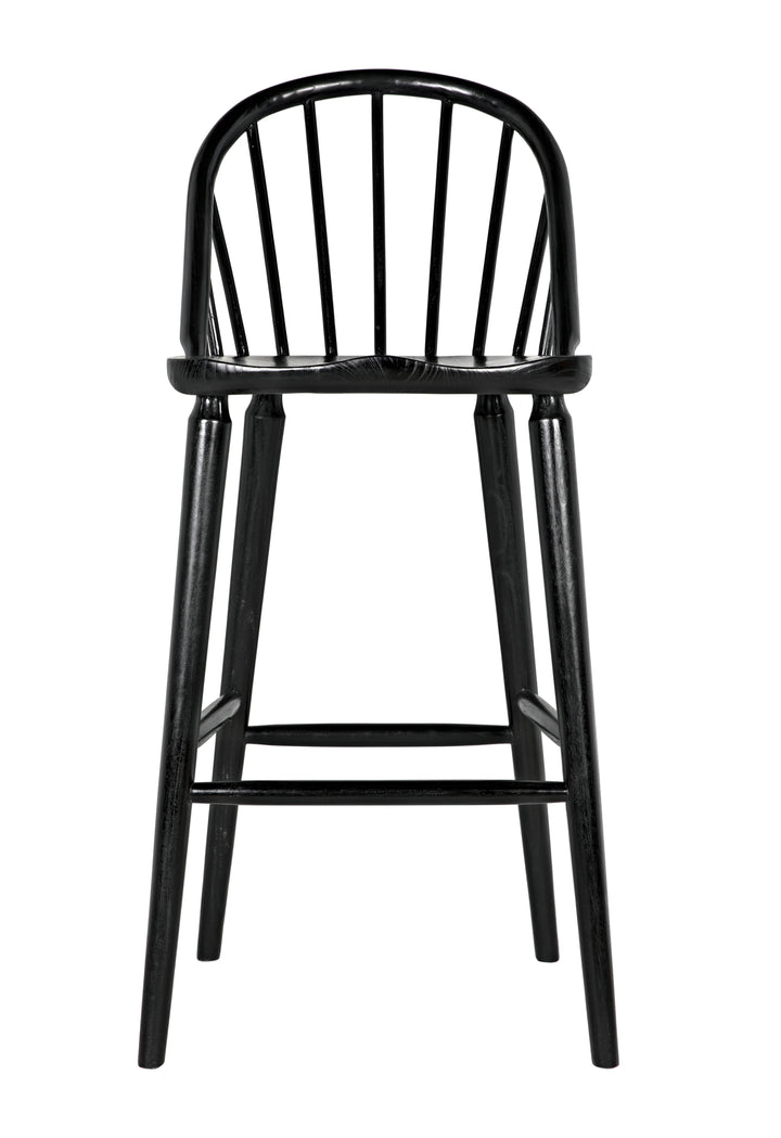 American Home Furniture | Noir - Gloster Bar Chair, Charcoal Black