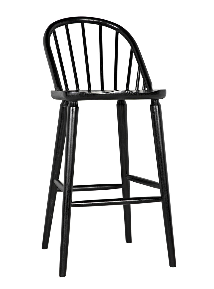 American Home Furniture | Noir - Gloster Bar Chair, Charcoal Black