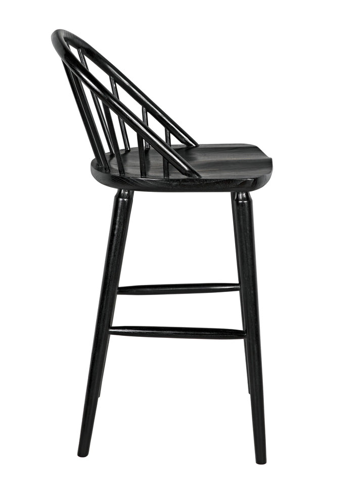 American Home Furniture | Noir - Gloster Bar Chair, Charcoal Black