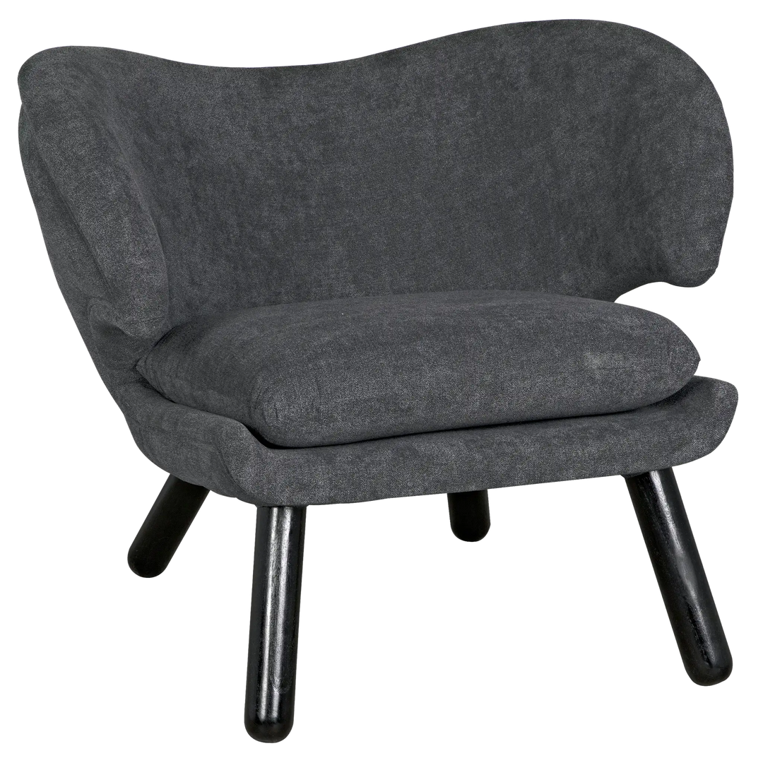 American Home Furniture | Noir - Valerie Chair with Grey Fabric