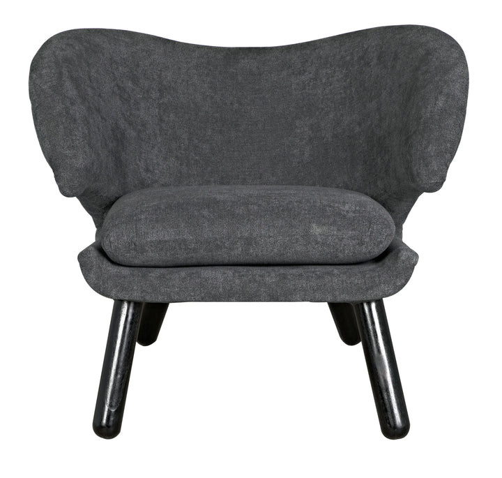 American Home Furniture | Noir - Valerie Chair with Grey Fabric