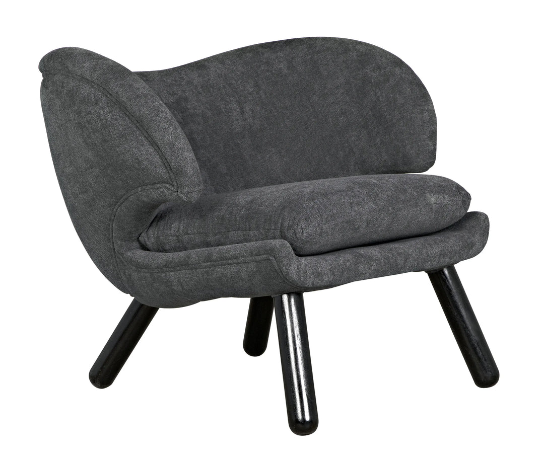 American Home Furniture | Noir - Valerie Chair with Grey Fabric