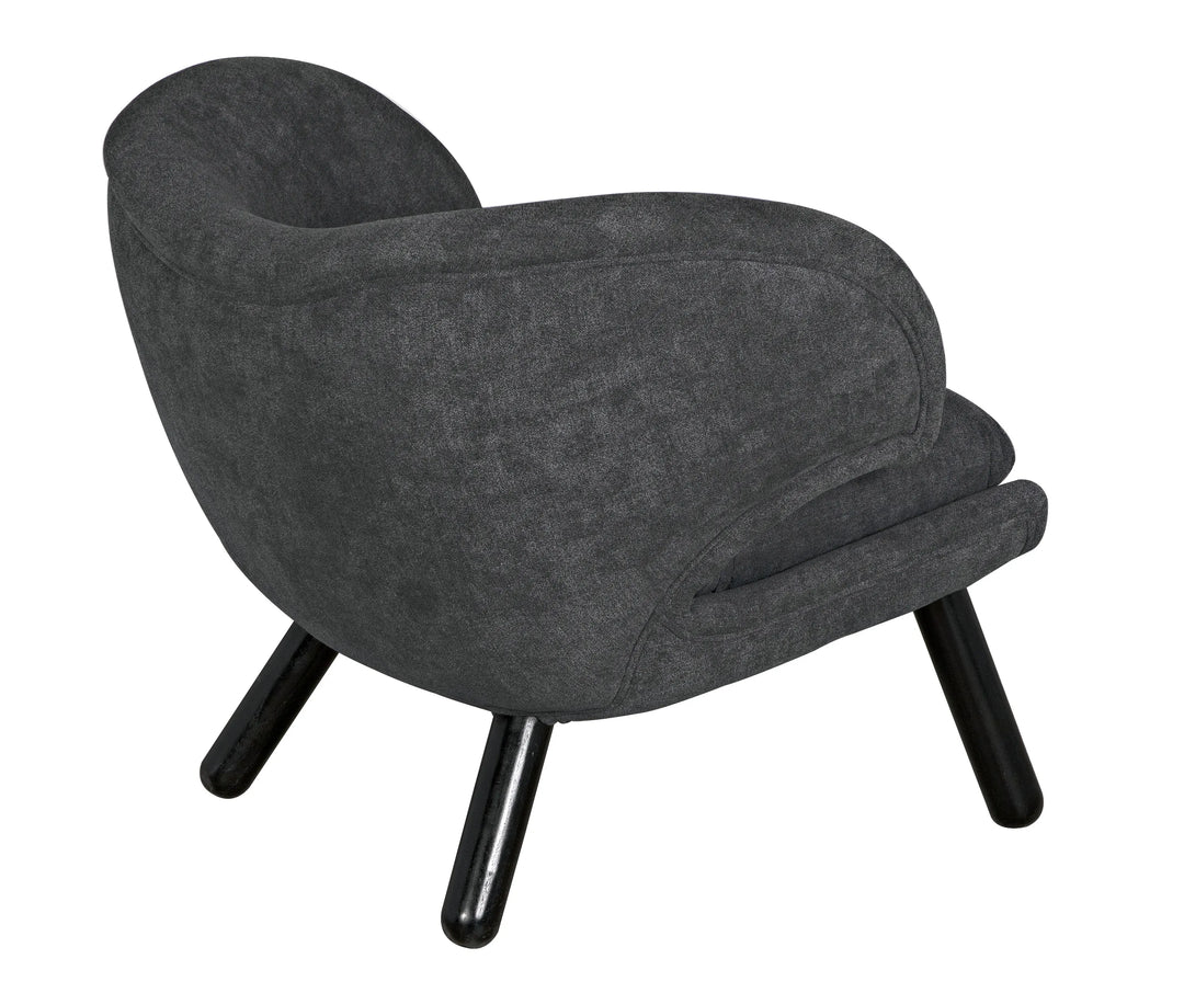 American Home Furniture | Noir - Valerie Chair with Grey Fabric