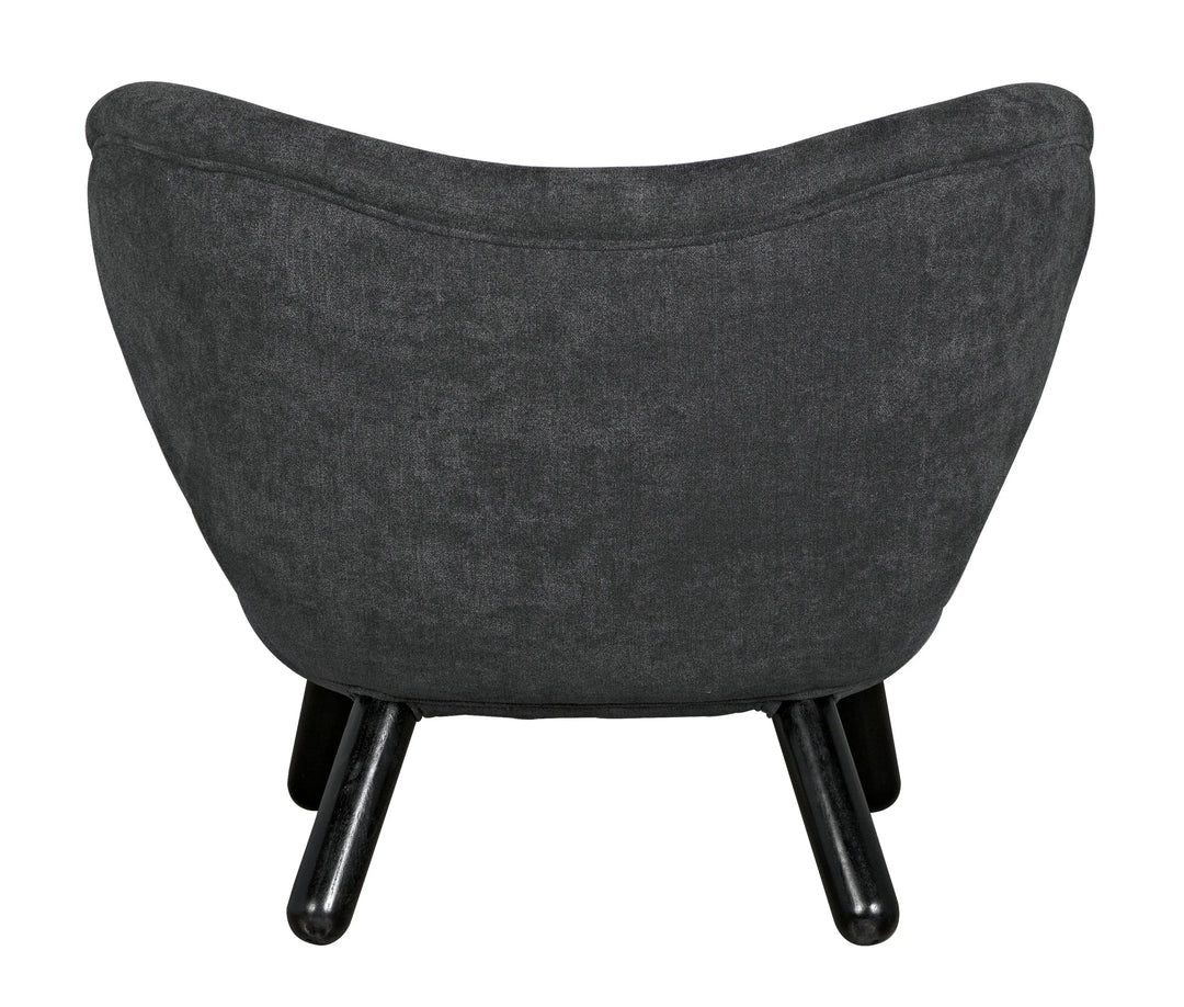 American Home Furniture | Noir - Valerie Chair with Grey Fabric