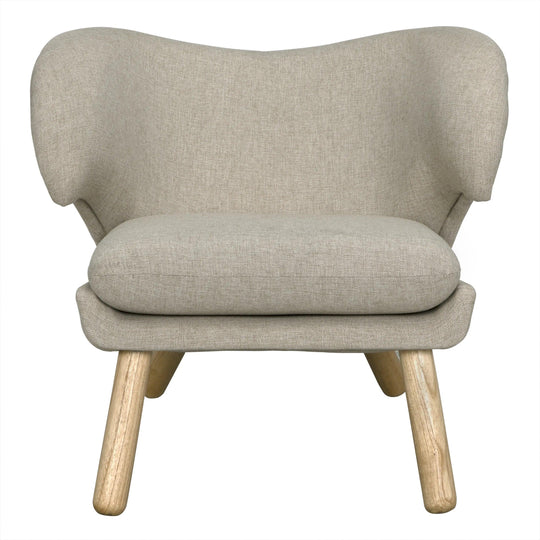 Noir Valerie Chair with Wheat Fabric ACCENT + LOUNGE CHAIRS