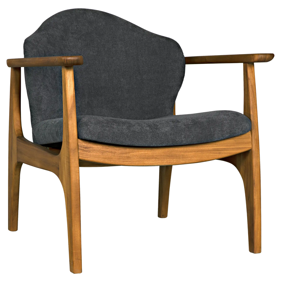 American Home Furniture | Noir - Vittorio Chair with Grey Fabric