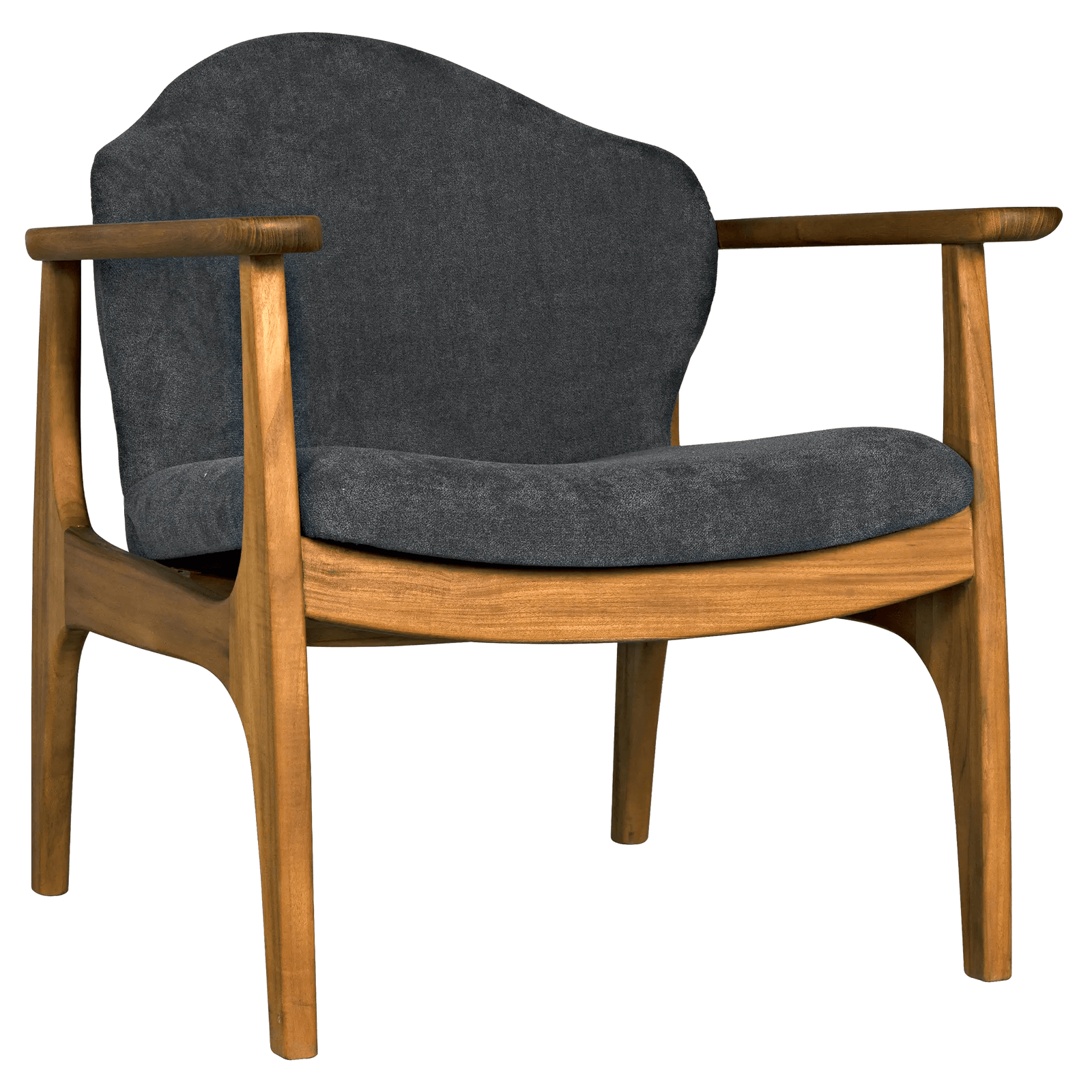 Noir Vittorio Chair with Grey Fabric ACCENT + LOUNGE CHAIRS